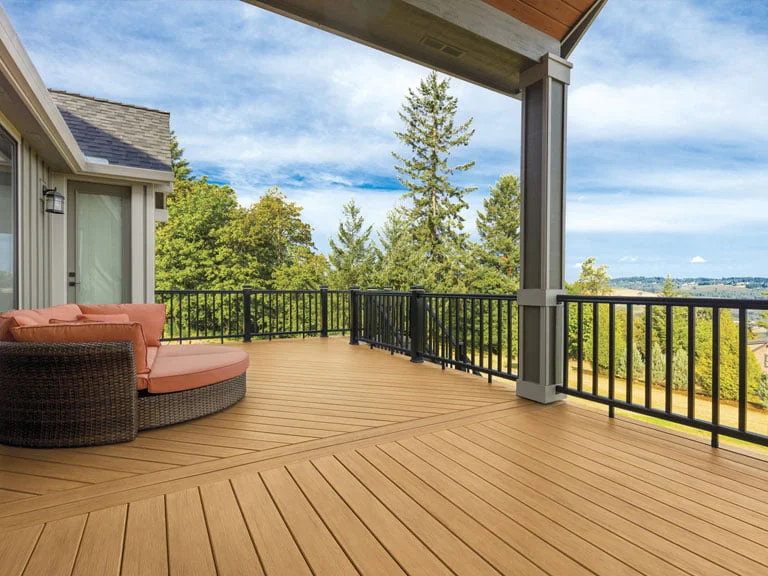 terrasse en timbertech edge couleur coconut husk.