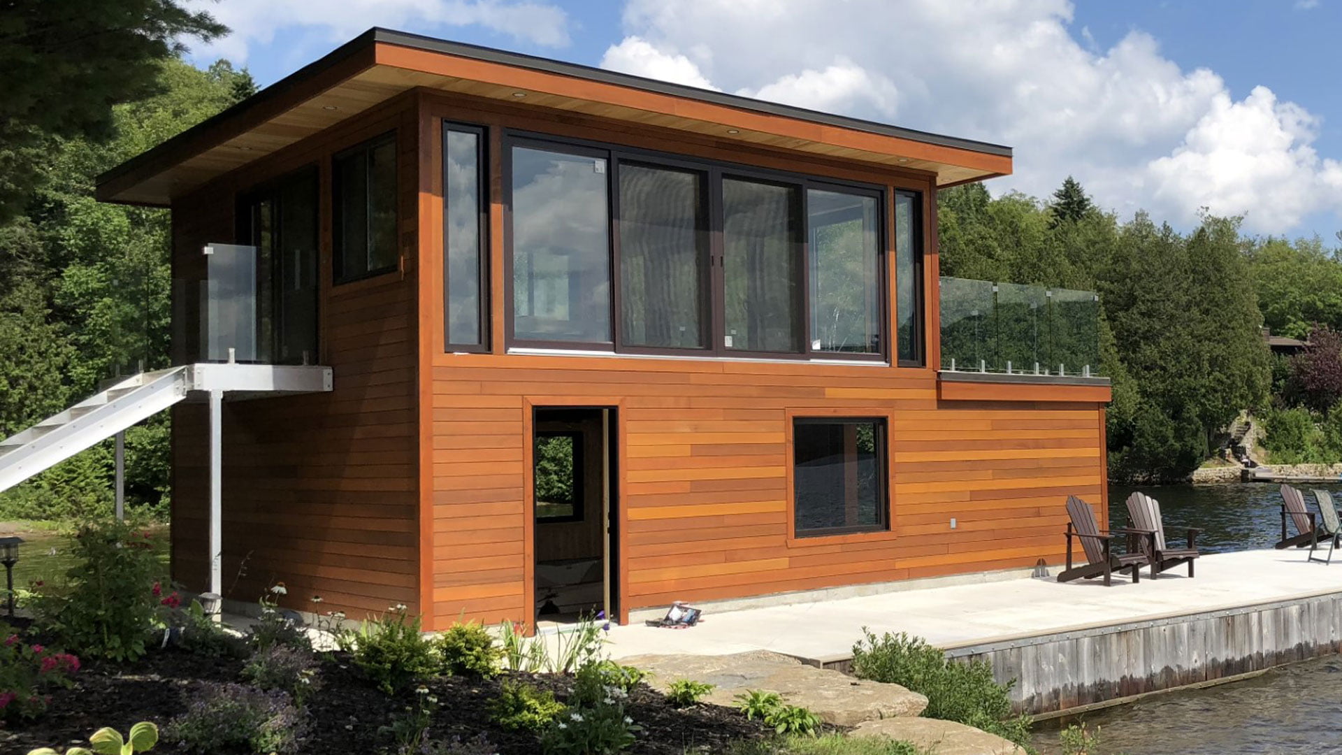 Exterior siding red cedar.